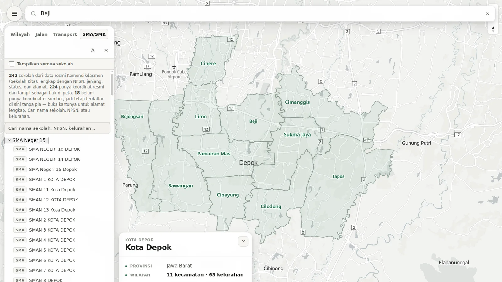 Pratinjau depok-map